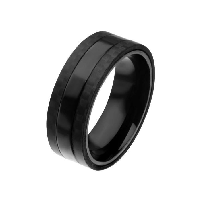 Carbon Fiber Unidirectional Ring // Blue Inside (9) - Core Carbon Rings -  Touch of Modern