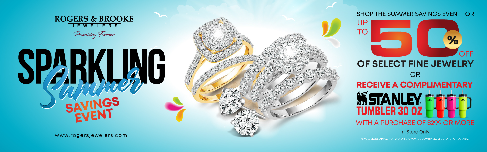 Web Banner Sparkling Summer Savings Event