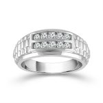 Diamond Mens Ring 0.5 ct tw 10k White Gold - Image 2