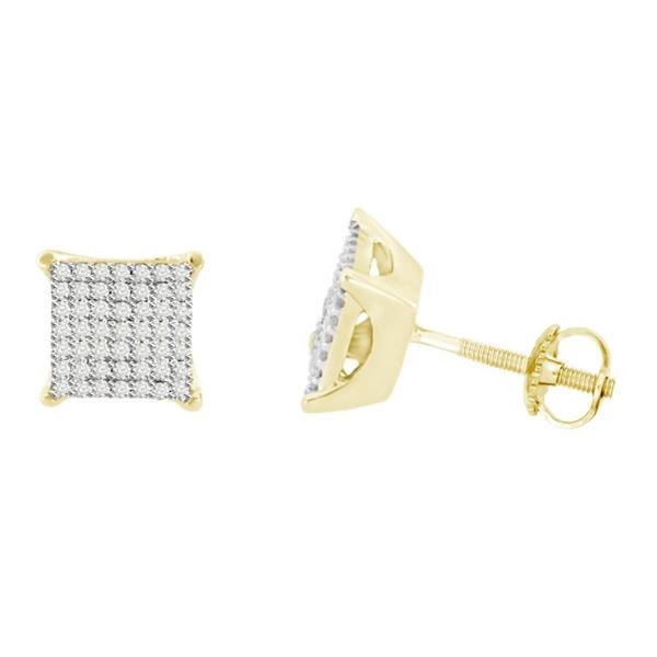 0000879 025ct rd diamond set in 10kt yellow gold ladies earring