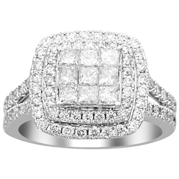 0000881 200ct rdpc diamonds set in 14kt white gold ladies ring