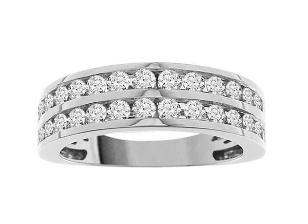 0001069 100ct rd diamonds set in 14kt white gold ladies band