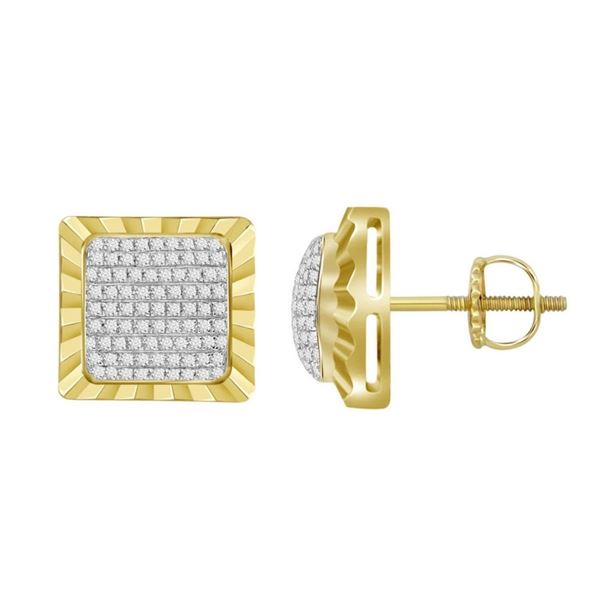 0001315 ladies earrings 12 ct round diamond 10k yellow gold