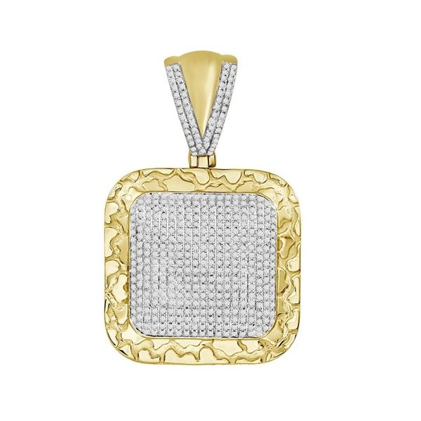 0001582 085ct rd diamonds set in 10kt yellow gold mens pendant