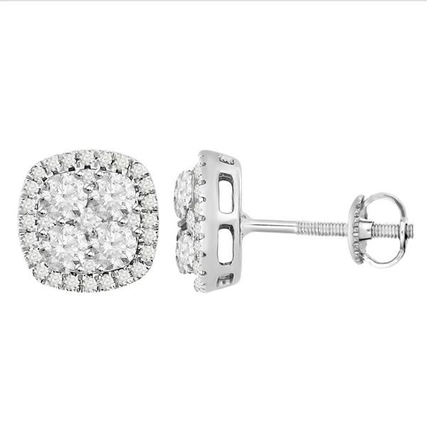 0001756 100ct rd diamonds set in 14k white gold ladies earrings