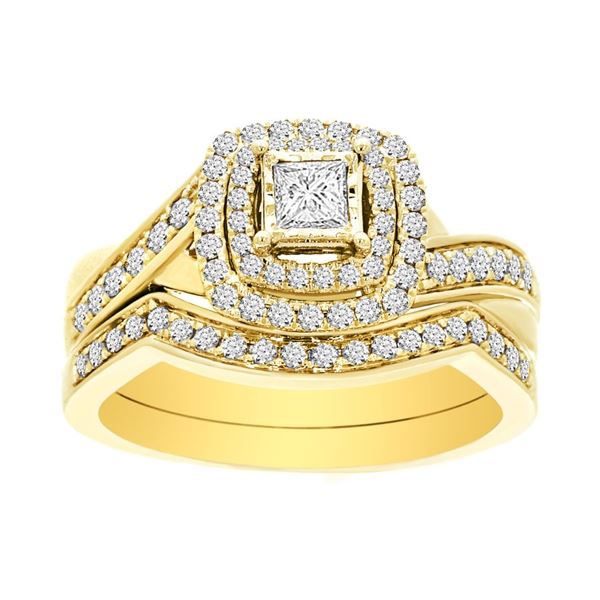0001781 065ct rdpc diamonds set in 14k yellow gold ladies bridal set