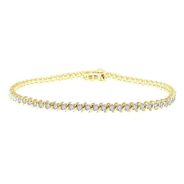 0001813 ladies bracelet 1 ct round diamond 14k yellow gold