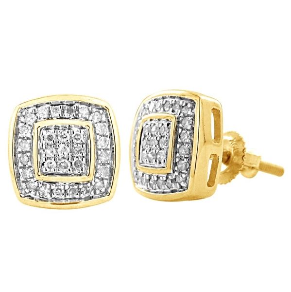 0001856 020ct rd diamonds set in 10kt yellow gold ladies earring