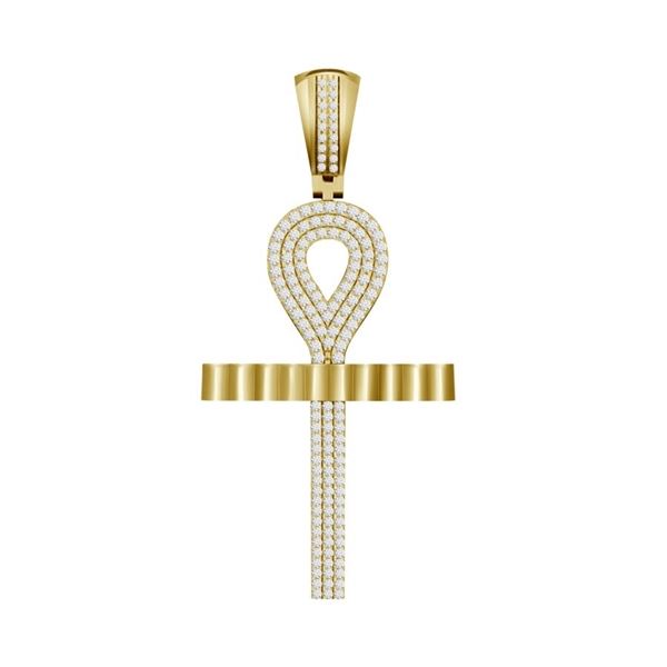 0002740 040ct rd diamonds set in 10kt white yellow gold mens pendant