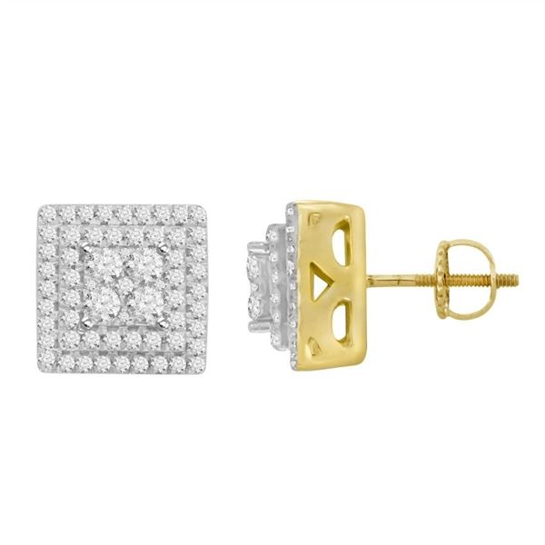 0002809 050ct rd diamonds set in 14kt yellow gold ladies earring