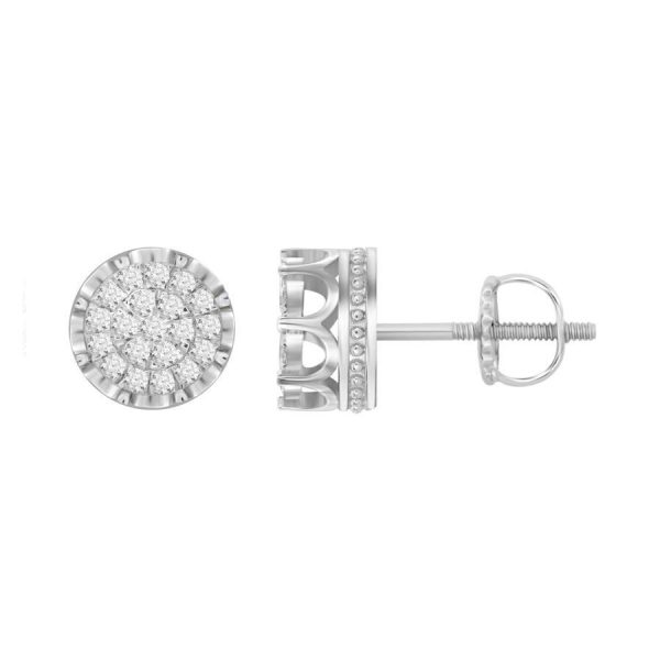 0003316 mens earrings 12 ct round diamond 10k white gold