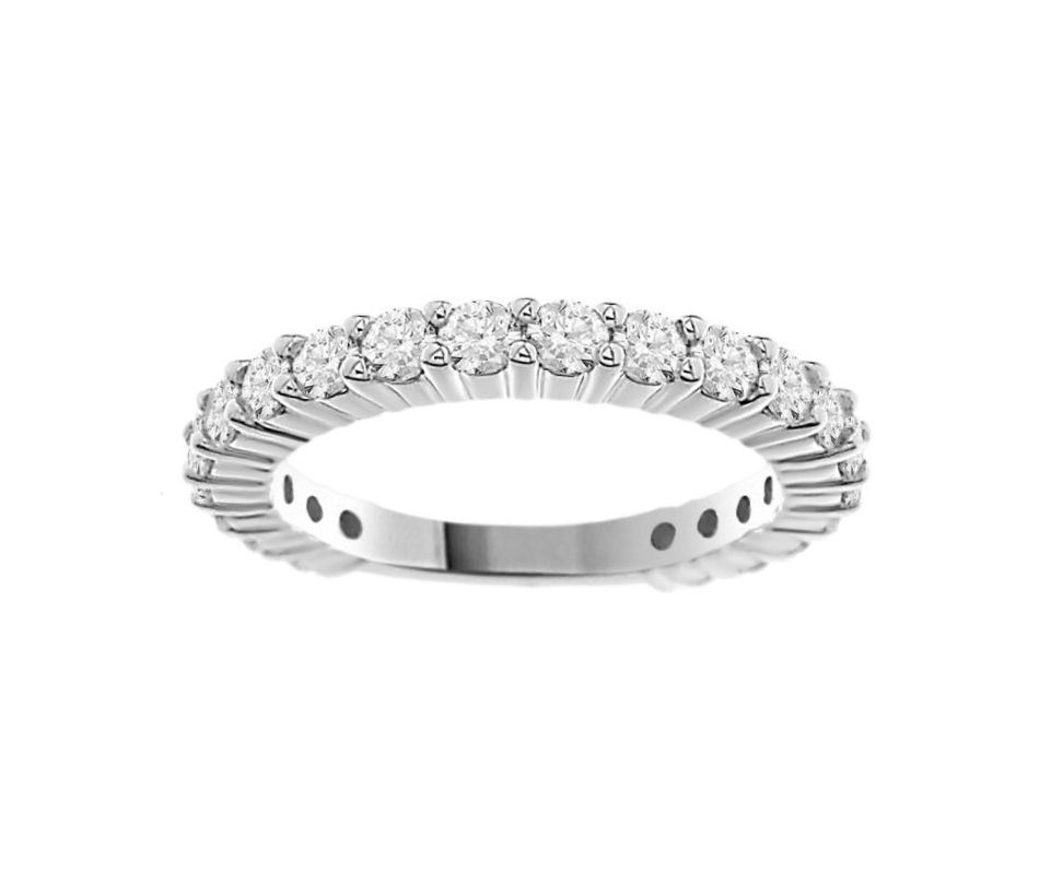 0004120 125ct rd diamonds set in 14kt white gold ladies eternity band