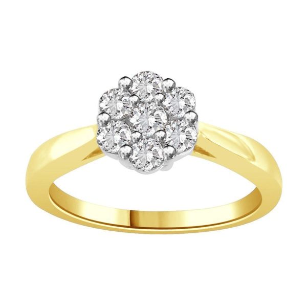 0004292 ladies ring 14 ct round diamond 10k tt yellow white gold