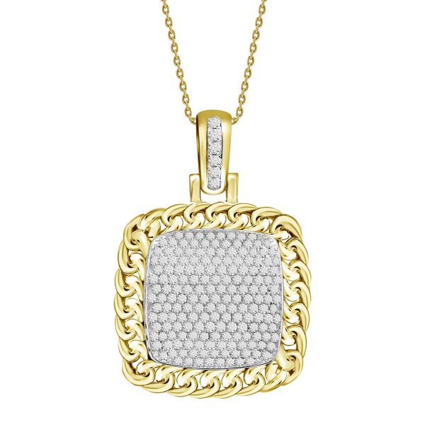 0004912 245ct rd diamonds set in 10kt yellow gold mens charm pendant