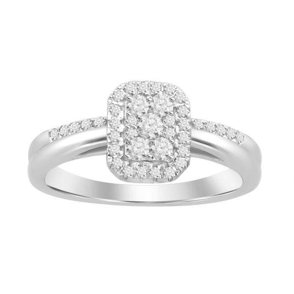 0005016 ladies engagement ring 12 ct round diamond 14k white gold