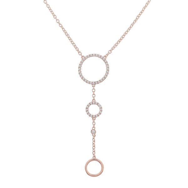 0005324 025ct rd diamonds set in 14kt rose gold ladies necklace