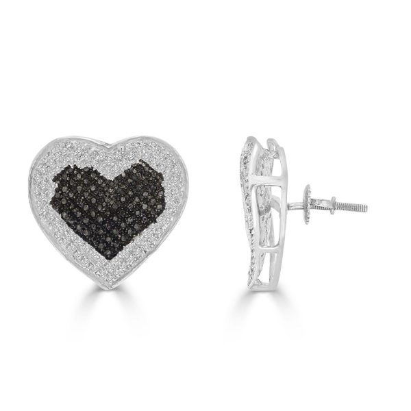 0005473 040ct rdblck diamonds set in silver heart earring