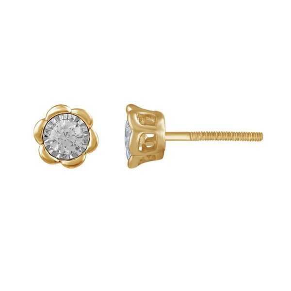 0007162 025ct rd diamonds set in 10kt yellow gold ladies earring