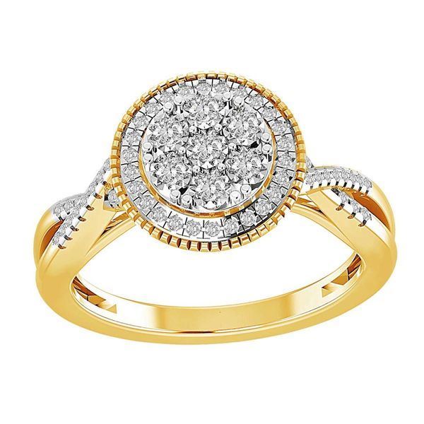 0007512 050ct rd diamonds set in 10kt yellow gold ladies ring