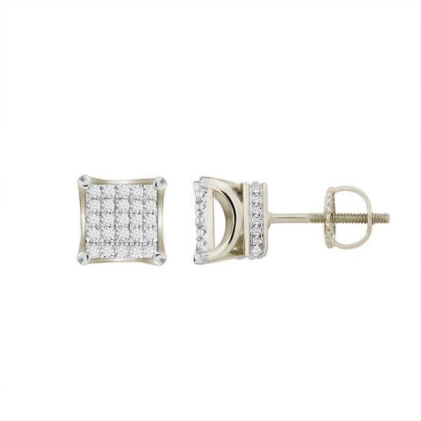 0009511 050ct rd diamonds set in 10kt white gold mens earring