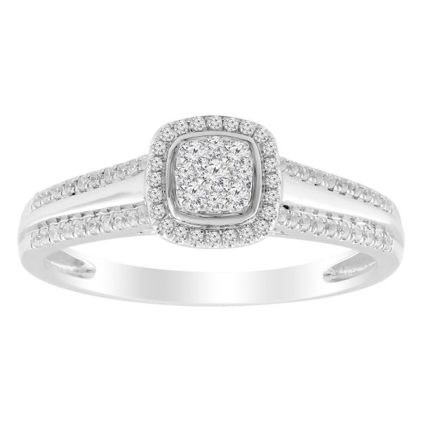 0013829 ladies bridal ring 14 ct round diamond 10k white gold