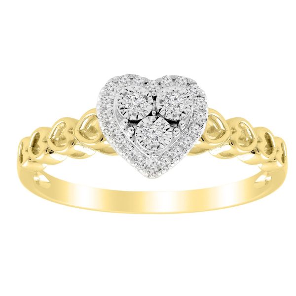 0014800 ladies ring 18 ct round diamond 10k yellow gold