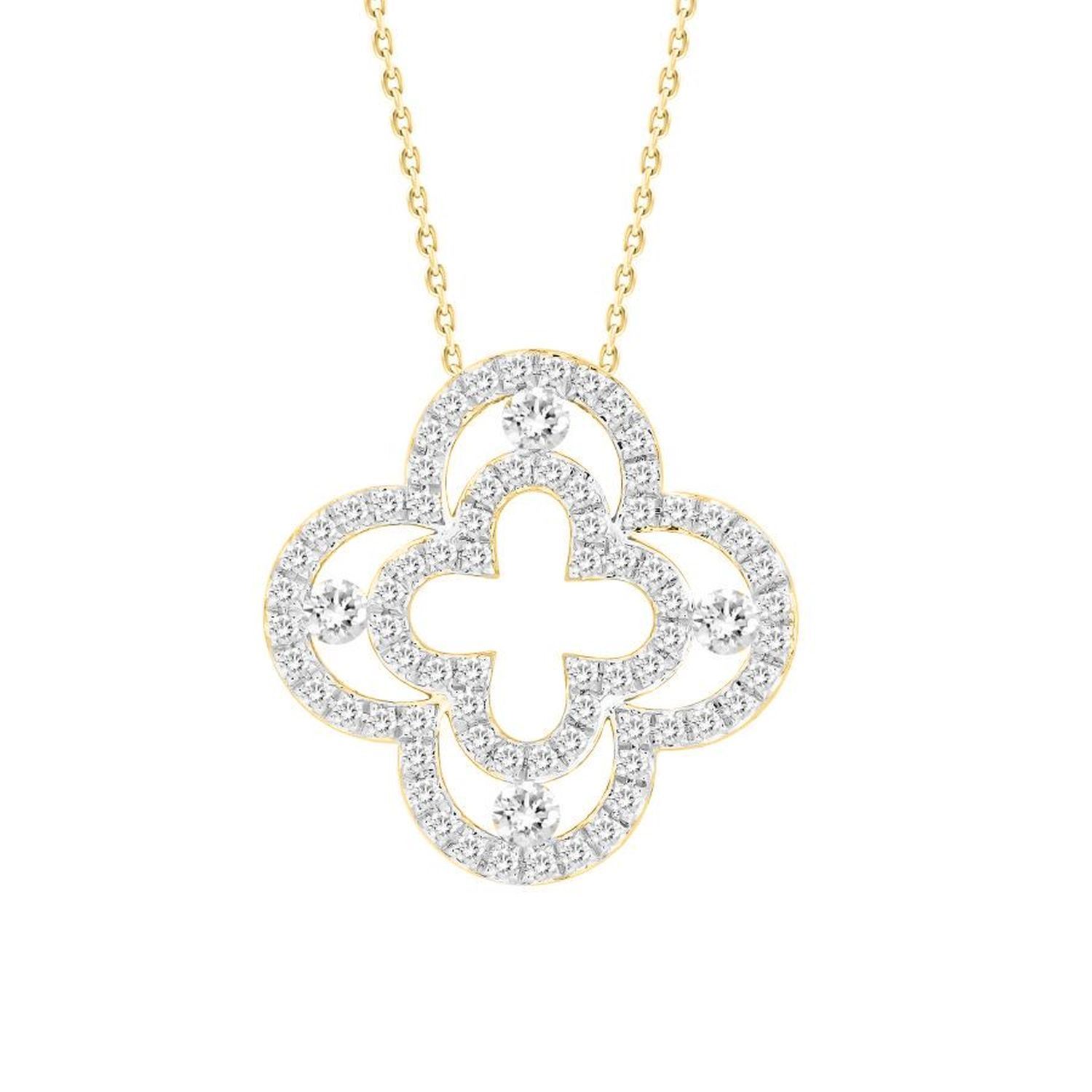 Van Cleef & Arpels Alhambra 18k Rose Gold 21 Diamond Pendant