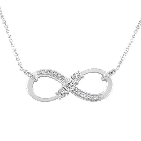 0015956 ladies necklace 14 ct round diamond 10k white gold