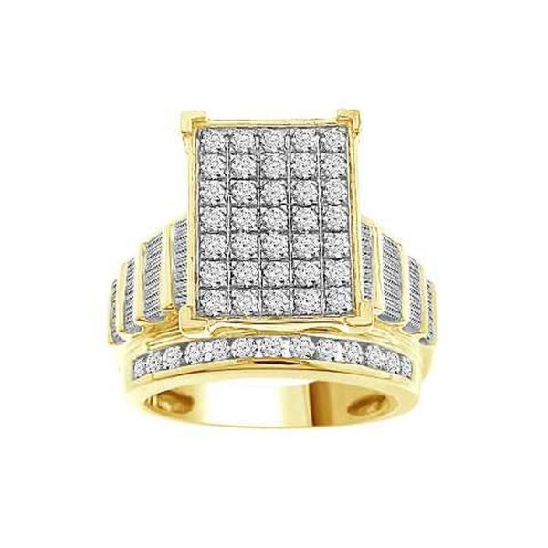0015974 ladies ring 2 ct roundbaguette diamond 14k yellow gold