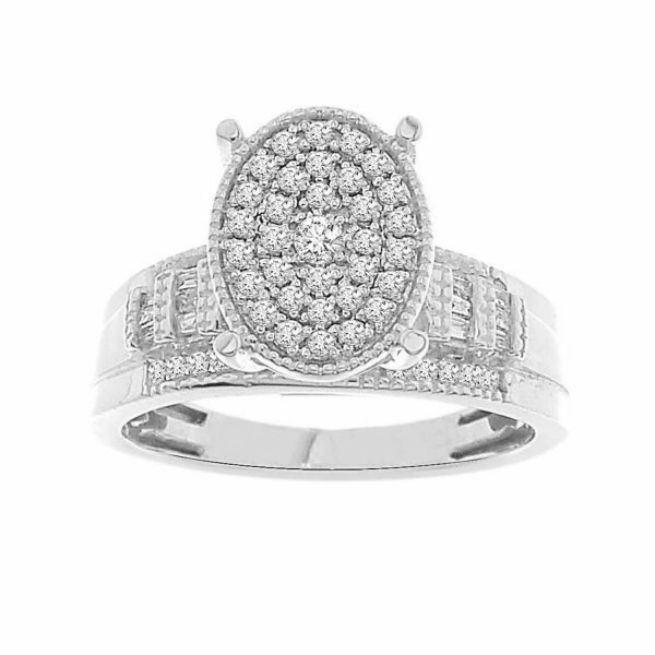 0017201 ladies ring 12 ct roundbaguette diamond 10k white gold