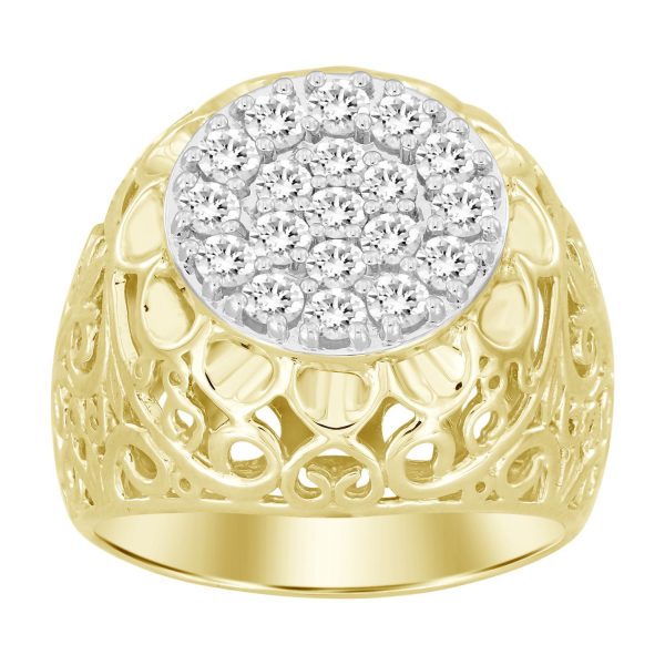 0017502 mens ring 1 14 ct round diamond 10k yellow gold