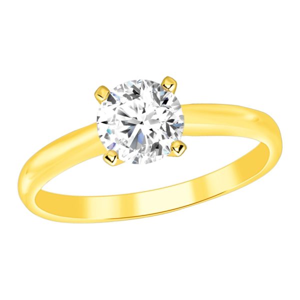 0018233 ladies ring 12 ct round diamond 14k yellow gold
