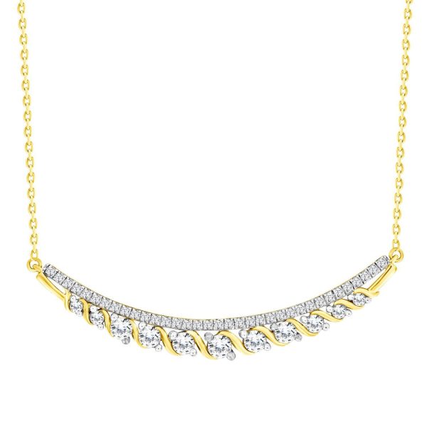 0018787 ladies necklace 34 ct round diamond 14k yellow gold