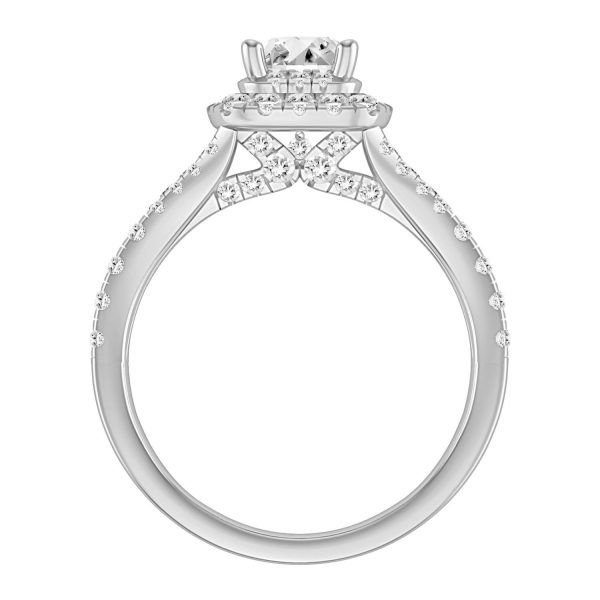 0019202 ladies bridal ring set 1 12 ct roundprincess diamond 14k white gold center 12 si quality