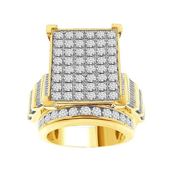0019746 ladies ring 4 ct roundbaguette diamond 10k yellow gold
