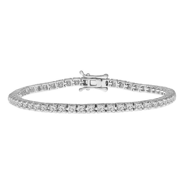 0020170 ladies bracelet 2 ct round diamond 14k white gold