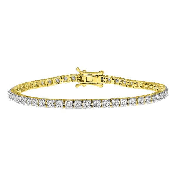 0020171 ladies bracelet 2 ct round diamond 14k yellow gold