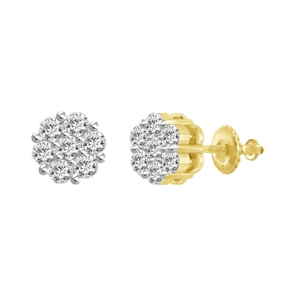 0020352 ladies earring 34 ct round diamond 14k yellow gold