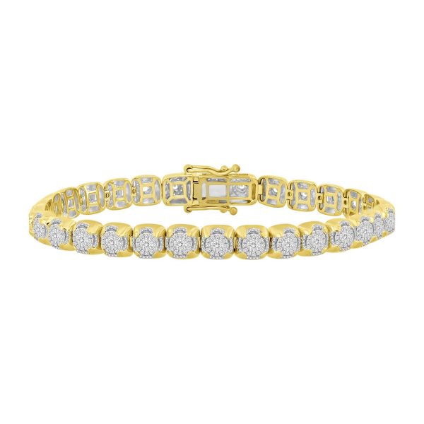 0020454 mens bracelet 1 14 ct round diamond 10k yellow gold