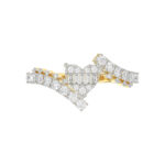 LADIES RING 0.65CT ROUND/BAGUETTE DIAMOND 14K YELLOW GOLD - Image 5