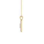 10K Yellow Gold letter 'K' Fashion Pendant With Chain - 0.20 CT Round Diamond Ladies Jewelry Gift - Image 2