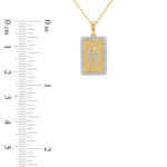 Elegant Ladies 0.20Ct Round Diamond �R Alphabet Fashion Pendant With Chain � 10K Yellow Gold - Image 2