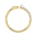 Stylish 10K Yellow Gold Ladies Ring Featuring Letter “P”, Luminous Pearl, And Round Diamond Accents. A Delicate 0.10Ct Fine Jewelry Piece. - Image 2