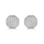 Elegant 0.10Ct Round Diamond Yuva Stud Earrings In Sterling Silver Stylish Ladies Everyday Jewelry