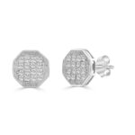 Elegant 0.10Ct Round Diamond Yuva Stud Earrings In Sterling Silver Stylish Ladies Everyday Jewelry - Image 3