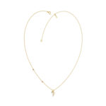 Stylish 10K Yellow Gold Ladies “F” Letter Necklace Featuring Round Ruby Diamonds And Pearl Accents. A Delicate And Personalized Fine Jewelry - Image 3