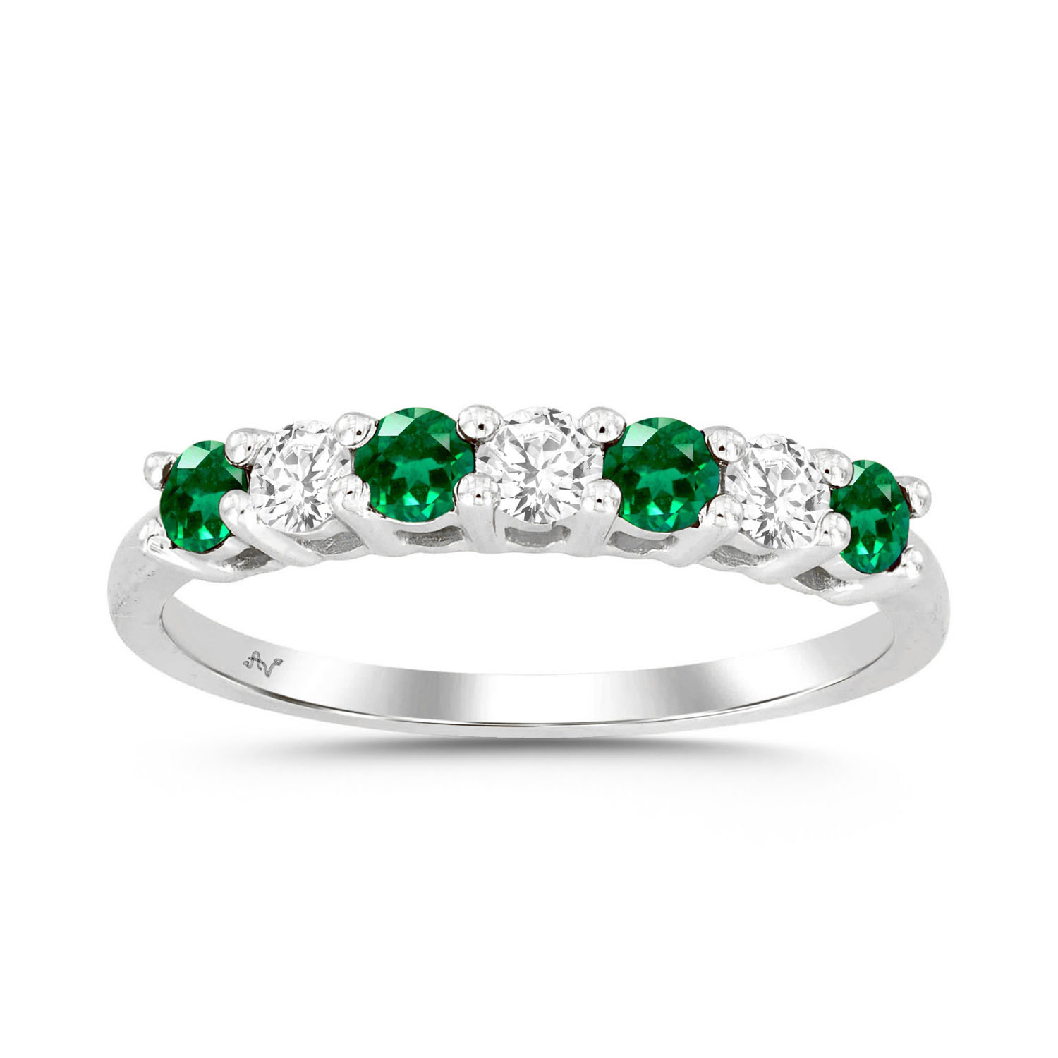 LADIES BAND 0.60CT ROUND/EMERALD DIAMOND 14K WHITE GOLD (CENTER STONE EMERALD DIAMOND APPROX 0.35CT) 1 18454646 311535W NT A 52979