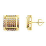 LADIES EARRINGS 0.50CT ROUND DIAMOND 10K YELLOW GOLD - Image 2