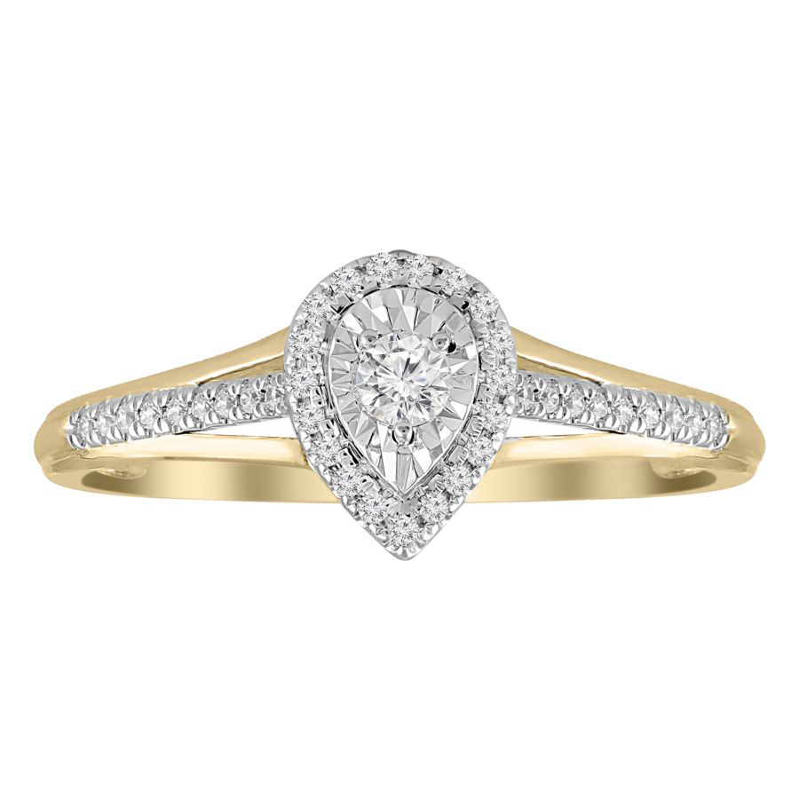 LADIES RING 0.20CT ROUND DIAMOND 10K YELLOW GOLD 1 LADIES RING 0.20CT ROUND DIAMOND 10K YELLOW GOLD - Image 1