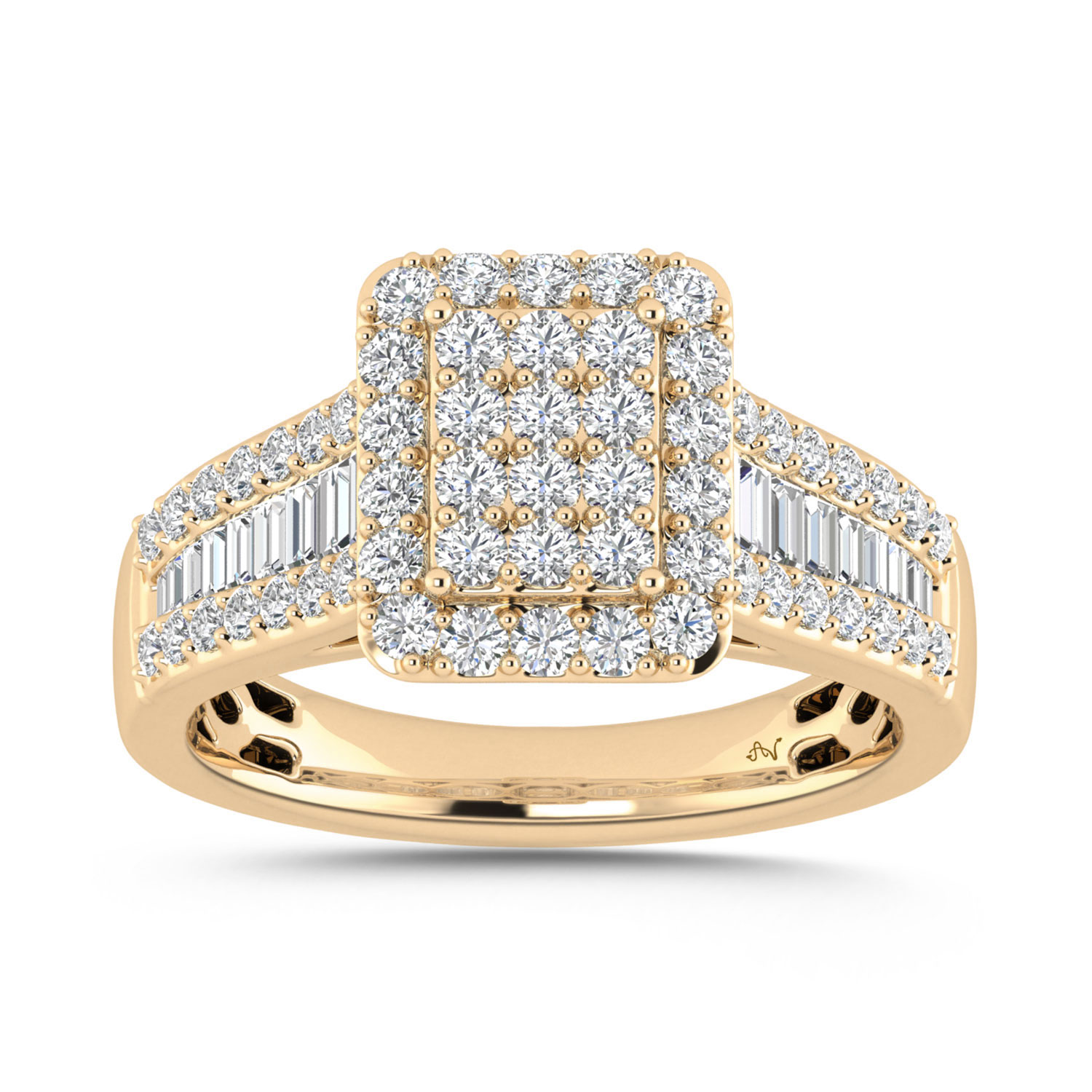 LADIES RING 1.00CT ROUND/BAGUETTE DIAMOND 10K YELLOW GOLD 1 LADIES RING 1.00CT ROUND/BAGUETTE DIAMOND 10K YELLOW GOLD - Image 1